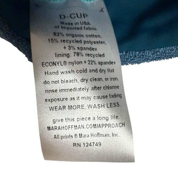 Mara Hoffman Rio Slate Blue Terry Knotted Tie Front Bikini Swimsuit Top D-Cup - Picture 8 of 8